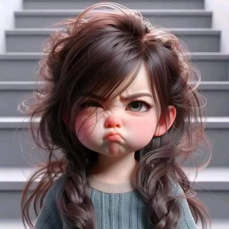 Doll Dp, Girly M Instagram, New Hd Pic, Mode Ulzzang, Angry Girl, Girly M, Cartoon Love Photo, Cute Funny Cartoons