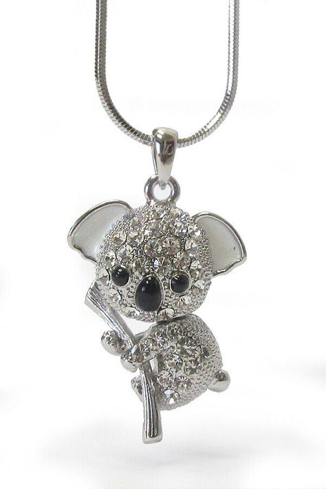 Bff Jewelry, Mountain Jewelry, Bear Pendant, Bear Necklace, Necklace For Girlfriend, Buy Necklace, Crystal Charm, Girls Necklaces, Koala Bear