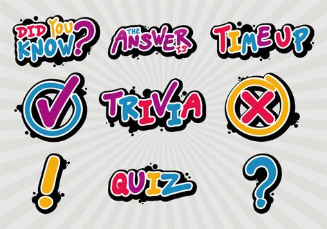 Trivia Vector Sticker Trivia Tuesday, Title Design, Trivia, How To Know, Vector Art, For Free, Clip Art, Design