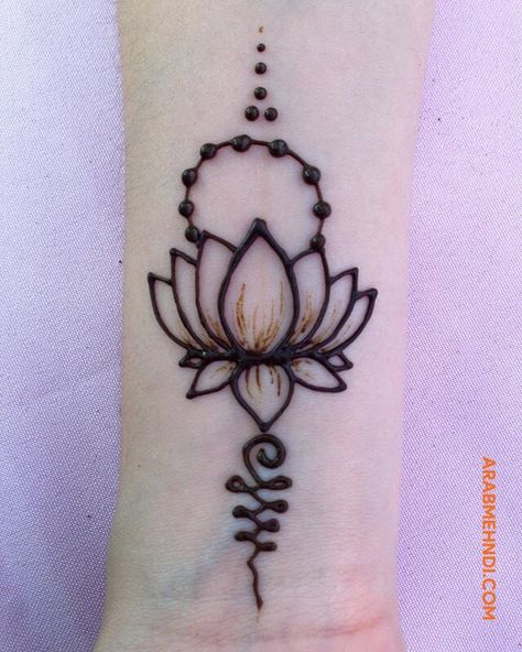 50 Lotus Mehndi Design (Henna Design) - October 2019 Lotus Henna Design, Lotus Mehndi Design, Lotus Henna, Mehendi Simple, Palm Mehndi Design, Beginner Henna Designs, Design Henna, Circle Mehndi Designs, Latest Simple Mehndi Designs