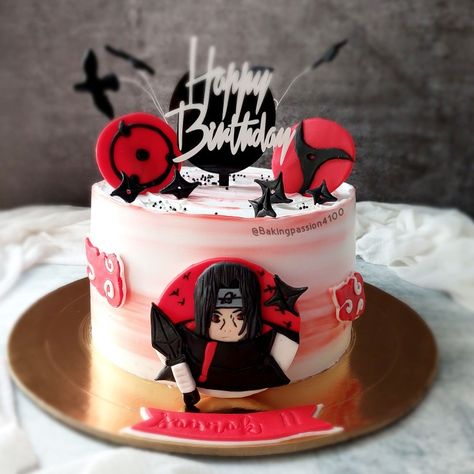 Itachi Uchiha Cake Ideas, Sasuke Uchiha Cake Ideas, Itachi Uchiha Cake, Itachi Birthday Cake, Itachi Cake Ideas, Itachi Uchiha Birthday, Anime Theme Cake, Hbd Boyfriend, Itachi Birthday