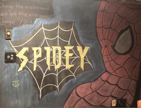 Spiderman Chalk Art, Chalk Mural, Chalk Wall, Chalk Art, Something New, Chalk, Spiderman, Mural, Novelty Sign