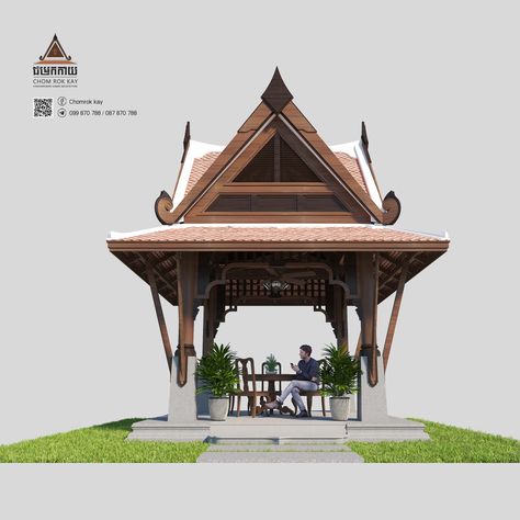 Thai House Traditional, Thai Pavilion, Relax House, Hotel Design Architecture, Concept Models Architecture, Thai House, Architecture Design Sketch, Column Design, Architect Design House