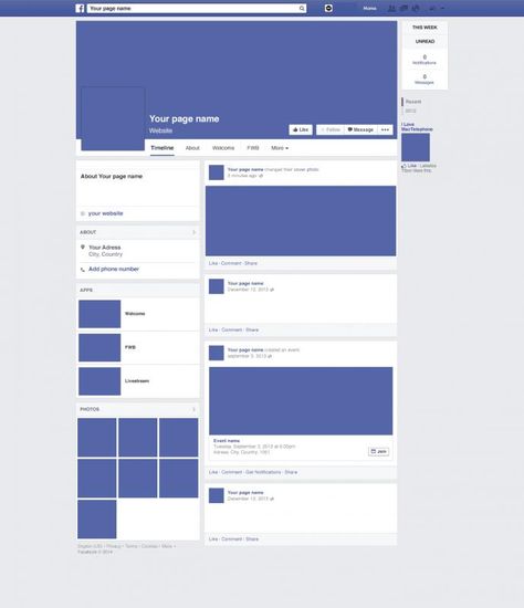 Facebook Page Template Facebook Page Mockup, Facebook Profile Template, Facebook Page Template, Facebook Mockup, Facebook Template, Website Mockup, Facebook Templates, Facebook Layout, Facebook Post Template