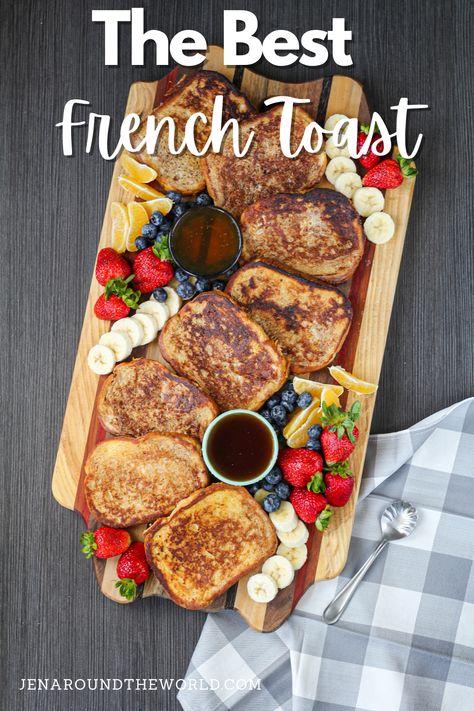 This is THE BEST french toast recipe you will ever find. It's a classic for a reason. Create a beautiful breakfast board like this to share it on Best French Toast Recipe, Awesome French Toast Recipe, The Best French Toast, Classic French Toast, Best French Toast, Beautiful Breakfast, Breakfast Board, French Toast Breakfast, Perfect Brunch