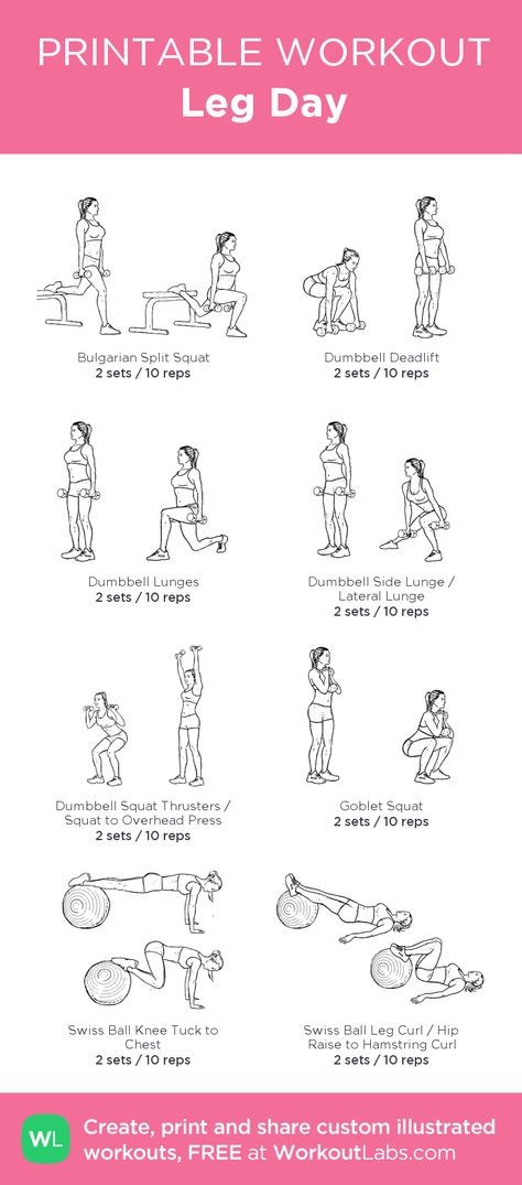 Leg Day: my visual workout created at WorkoutLabs.com • Click through to customize and download as a FREE PDF! #customworkout Leg Workouts Gym, Workout Labs, Workout Man, Printable Workout, Leg Workout At Home, Dumbell Workout, Leg Day Workouts, Leg And Glute Workout, Printable Workouts