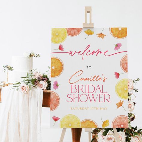 Citrus Bridal Shower 24x36 Welcome Sign Foam Board She Found Her Main Squeeze, Found Her Main Squeeze, Main Squeeze, Bright Florals, Bridal Shower Welcome Sign, Shower Welcome Sign, Bridal Shower Signs, Free Birthday Invitations, Diy Template