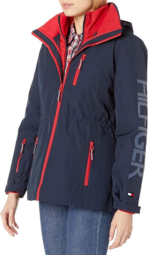 Tommy Hilfiger Women's 3 in 1 Systems Jacket Tommy Hilfiger Store, 3 In 1 Jacket, Tommy Hilfiger Jackets, Packable Jacket, Tommy Hilfiger Outfit, Jacket Parka, Anorak Jacket, Down Jackets, Cool Jackets