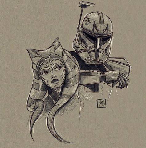 Ahsoka Drawing, Star Wars Tattoo Sleeve, Star Wars Art Drawings, Clone Wars Art, Star Wars Painting, Star Wars Stickers, Bee Pictures, Star Wars Ahsoka, Star Wars Drawings