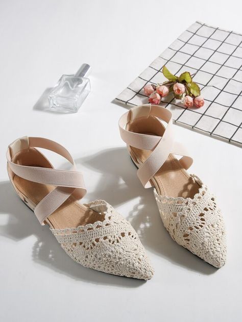 Minimalist Cross Strap Lace Flats for Sale Australia| New Collection Online| SHEIN Australia Bridesmaid Shoes Flat, Dressy Flats Shoes, Homecoming Shoes, Dressy Flats, Trend Shoes, Lace Flats, Wedding Shoes Bride, Wedding Shoes Flats, Flat Dress Shoes