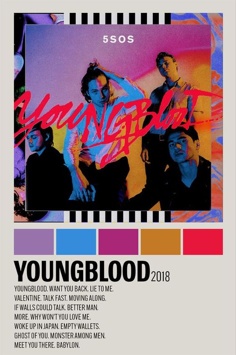 Youngblood Album Cover, 5sos Album Cover, Youngblood 5sos, 5sos Album, 5sos Outfits, 5sos Concert, 5sos Wallpaper, Dark Pop, 5sos Luke