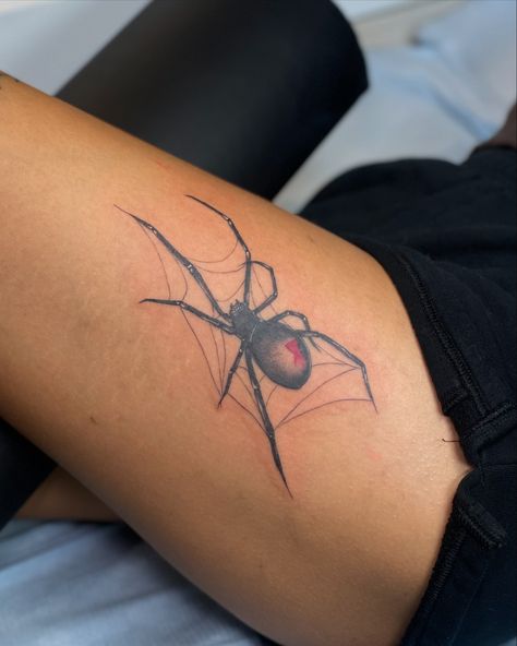 creepy crawly for C 🕷️🕸️ they have a scorpion tattoo on the other leg that they wanted to balance out! We created this spider using the shape of their previous tattoo :) #spiders #spidertattoo #blackwidow #newtattoo #reel #ootd Spider Ankle Tattoo, Spider Tattoo For Women, Spider Tattoos, Spider Legs, Cute Hand Tattoos, Scorpion Tattoo, Spider Tattoo, Pretty Tattoos For Women, Ankle Tattoo