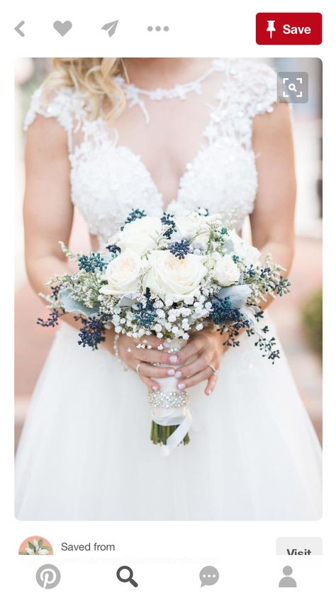 Navy Blue Wedding Flowers Bride Bouquets, Flowers For Navy Wedding, Flowers For Navy Dress, Spring Wedding Groom Suit, Small Blue Wedding Bouquet, May Wedding Bouquet Brides, Navy And White Bouquet, Wedding Boutique Flowers, White Pink Blue Wedding Bouquet