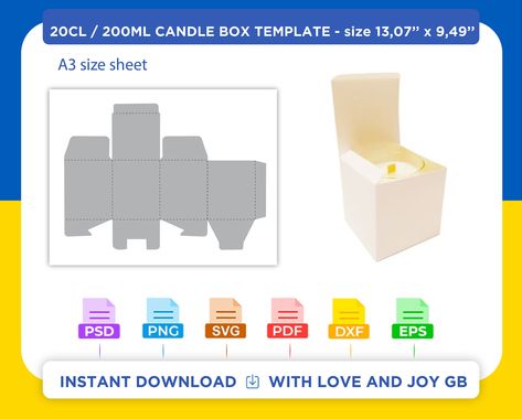 Candle Box Template, Candle Box, Box Template, Personalized Labels, Label Templates, Silhouette Cut, Microsoft Word, Cricut Silhouette, Diy Gift