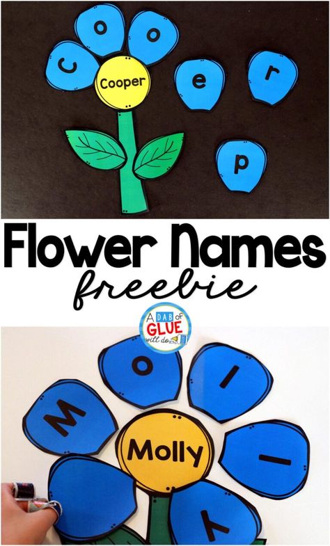 Name Building, Spring Preschool Activities, Truck Garden, Spring Lessons, Preschool Names, Name Game, Name Crafts, Name Activities, Alpine Plants