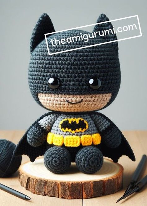 Crochet Batman Amigurumi Pattern Crochet Batman Amigurumi, Crochet Batman Amigurumi Free Pattern, Batman Amigurumi Free Pattern, Crochet Batman Free Pattern, Batman Crochet Pattern Free, Crochet Small Amigurumi Free Pattern, Marvel Amigurumi, Batman Free, Crochet Charms