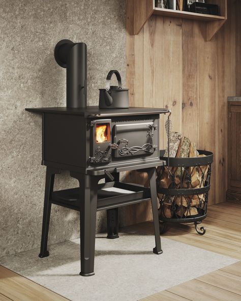 Compact Wood Stove, Wood Stove For Cooking, Bakers Choice Wood Cook Stove, Small Wood Cook Stove, Cabin Wood Stove, Wood Cooking Stove, Indoor Wood Stove, Cabin Lifestyle, Portable Wood Stove