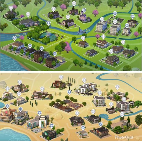 Oasis Springs Modern House Sims 4, Sims 4 Map Layout, Sims 4 Oasis Springs Map, Willow Creek Sims 4 Rebuild, Sims 4 Houses Willow Creek, Willow Creek Sims 4 Map, Sims 4 Willow Creek Builds, Willow Creek Sims 4 House, Sims 4 Willow Creek House