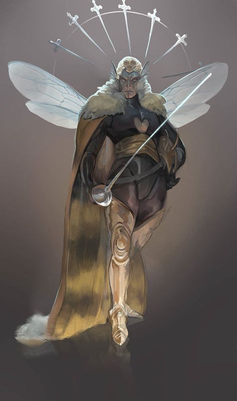 King Bee, Fae Art, Dungeons And Dragons Classes, Painting Gold, Alien Concept Art, Fantasy Races, Dungeons And Dragons Characters, Dnd Art, D&d Dungeons And Dragons