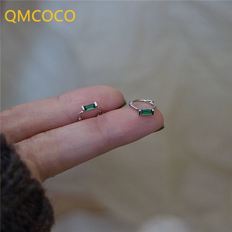 Stud Fashion, Minimalist Accessories, Emerald Earrings Studs, Initial Earrings, Mini Studs, Chic Earrings, Square Earrings Studs, Square Stud, Trendy Earrings