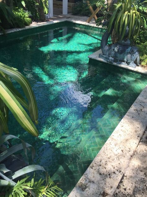 Moroccan Pool, Mission Tile West, Mission Tile, Indoor Swimming Pool Design, Swimming Pool Pond, Stone Pool, Tile Design Pattern, Pool Remodel, Pool Colors