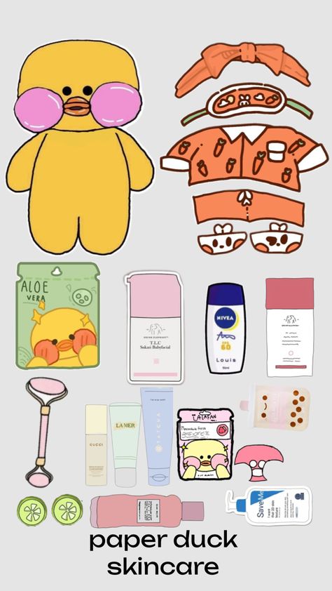 Paper Duck Bedroom, Paper Duck Clothes, Paper Claws, Duck Paper, Templat Kotak, Iphone Wallpaper Violet, Kawaii Cross Stitch, Paper Doll Printable Templates, Diy Crafts Bookmarks