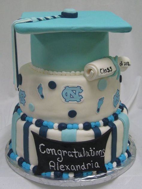 Unc Graduation, Cake Bakery Shop, Grad Cake Ideas, High School Graduation Cakes, Graduation Open House Ideas, Graduation Activities, Cake My Day, College Decision, Cakes Graduation