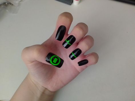 Type O Negative I Dont Wanna Be Me, Type O Negative Nails, Metalhead Nails, Type O Negative Tattoo, Scene Nails, Negative Tattoo, Band Nails, Type O Negative, Goth Nails