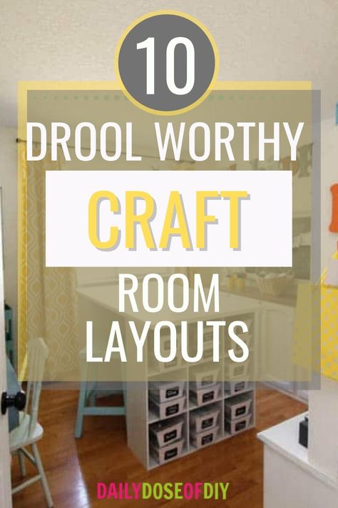 Craft Storage In Bedroom, Art Craft Room Organization, Hobby Room Storage Ideas, Craft Room And Home Office Combo, Craft Room Work Stations, Craft Room And Spare Bedroom, Craft Sewing Room Ideas Work Spaces, 12x12 Craft Room Layout, Craft Room Ideas For Adults