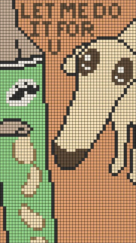 Perler Bead Patterns Memes, Capybara Alpha Pattern, Pixel Art Pattern Funny, Highland Cow Pixel Art, Funny Crochet Tapestry, Pixel Art Funny, Funny Pixel Art, Grid Crochet Patterns, Pixel Art Crochet