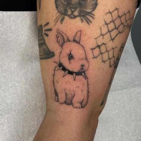 Scary Bunny Tattoo, Goth Rabbit Tattoo, Decaying Animal Tattoo, Rope Bunny Tattoo, Corset Tattoo, Rat Tattoo, Pig Tattoo, Bunny Tattoo, Bunny Tattoos