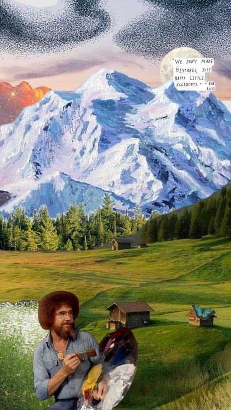 #bobrosscollage #bobross #shuffles #happylitteaccidents Bob Ross Party, Tiktok Wallpaper, Bob Ross, Bday Ideas, Health And Beauty Tips, Connect With People, Your Aesthetic, Creative Energy, Beauty Tips