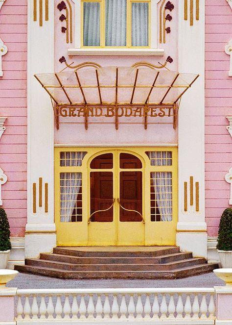 Wes Anderson Aesthetic, Wes Anderson Style, The Grand Budapest Hotel, Yellow Door, Grand Budapest Hotel, Grand Budapest, Yellow Doors, Budapest Hotel, Wes Anderson