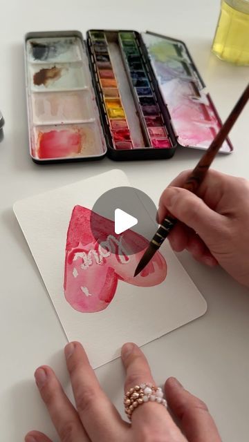 Anna Koliadych on Instagram: "Simple but so pretty and fun watercolor card for Valentine’s Day 💕💌🎨 #watercolor #watercolortutorial #artinspiration #valentines #valentinesday #craft #diy" Valentinesday Craft, Fun Watercolor, Watercolor Card, February 1, Watercolour Tutorials, Craft Diy, Watercolor Cards, So Pretty, Watercolor Art