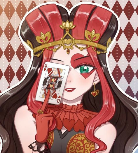 Queen Of Hearts Fanart, Eah Lizzie Hearts, Lizzie Hearts Fanart, Iphone Wallpaper Cartoon, Aesthetic Barbie Pfp, High Wallpaper, Lana Del Rey Art, Lizzie Hearts, Wallpaper Cartoon