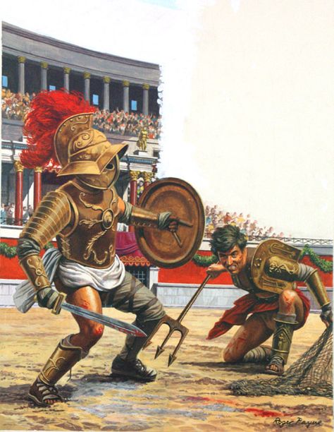 Gladiators Ancient Rome Gladiators, Roman Gladiators, Roman Armor, Ancient Warfare, Roman Soldiers, Roman History, Roman Art, Military Art, Ancient Rome