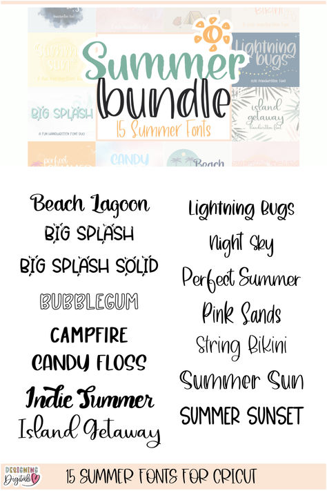 15 Fun Summer Handwritten Fonts Bundle for Cricut, Crafts, and more Bubbly Handwriting, Calligraphy Planner, Bubble Handwriting, Fonts For Logos, Top Free Fonts, Fonts For Cricut, Summer Font, Bubble Letter Fonts, Fonts Handwriting Alphabet