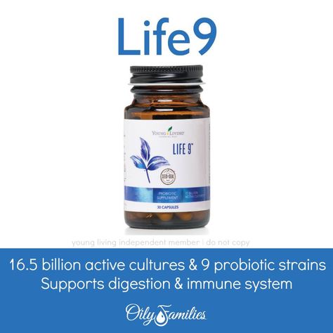 Life9 | Gut Health | Young Living Essential Oils | The Confident Mom Young Living Supplements, Probiotic Strains, Happy Gut, Aromatherapy Products, Yl Oils, Natural Gifts, Young Living Essential Oils, Wellness Products, Digestive Health