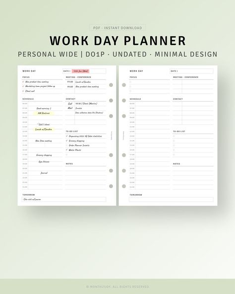 Work Day Planner Printable Personal Wide, Productivity Planner, To do list, Work From Home, Business Office Hourly Schedule Organizer Sheet ramadandayplanner #happyplanner #dayplannerprints #freebloggingplanner💤. Work Day Planner, Work Planner Ideas, Work Schedule Planner, Business Daily Planner, Business Planner Printables, Goal Planner Free, Online Business Planner, Time Management Work, Home Business Office