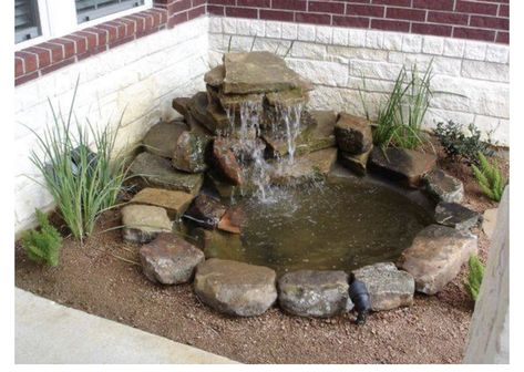 Building A Pond, Garden Pond Design, Diy Pond, Small Pond, Diy Garden Fountains, Fountains Backyard, Pond Fountains, Pond Landscaping, Backyard Water Feature