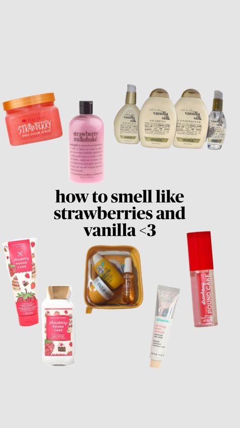 #strawberries #vanilla Strawberry Perfume, Hair Tool Set, Vanilla Smell, Makeup Accesories, Vanilla Perfume, Cleanse Me, Strawberry Milkshake, Make Up Inspo, Pretty Skin Care