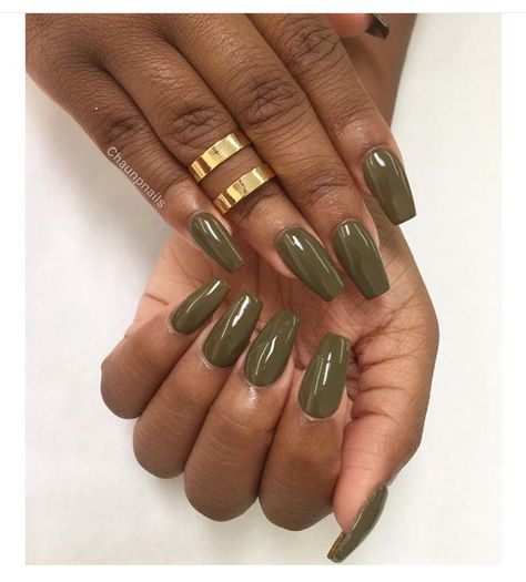 Nails Olive Nails, Nails Matte, Her Nails, Dark Nails, Fall Nail Colors, Brown Nails, Girls Nails, Classy Nails, Pretty Acrylic Nails