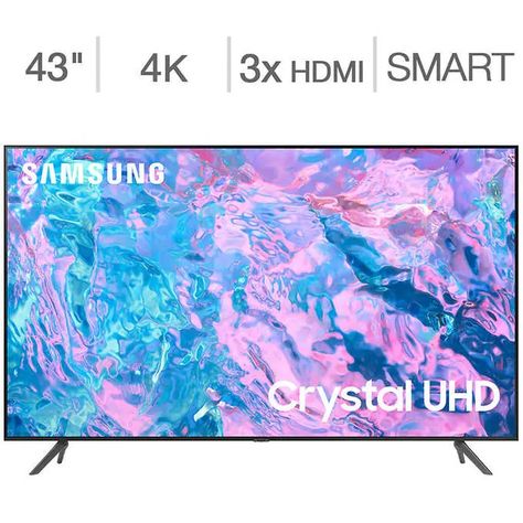 Samsung 43" Class - CU7000D Series - 4K UHD LED LCD TV | Costco Samsung 1, Router Wifi, Smart Hub, Tv Speakers, Samsung Smart Tv, Uhd Tv, Dvb T2, Life Color, Good To Great