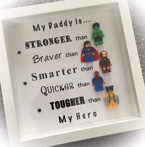 pre order - will not be processed until you stated batch date Handmade Dad Daddy Superhero frame with Superhero figures Any colour background http://www.giftideascorner.com/christmas-gifts-dad/ Lego Frame, Folding Origami, Colour Background, Diy Father's Day Gifts, Father's Day Diy, Cadeau Diy, Dad Day, Christmas Gift For Dad, Fathers Day Crafts