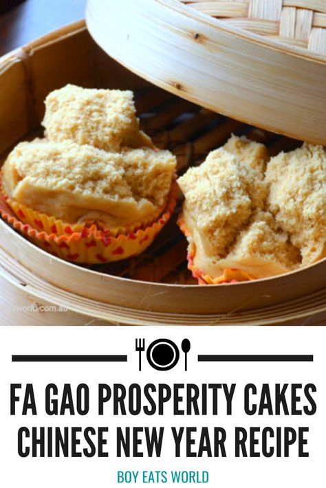 Are you looking for recipes to make for the Chinese New Year? Try this delicious Fa Gao - Prosperity Cakes recipe. I recipes for Chinese New Year I cake recipes I international recipes I asian food… More Fa Gao Recipe, Fa Gao, South American Recipes, Global Food, Chinese Dessert, Food Menu Design, Spanish Dishes, Year Of The Snake, Global Cuisine