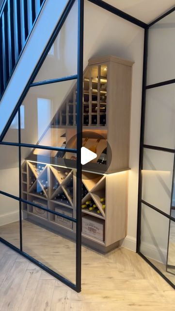 Self Build at 26 🏡 on Instagram: "Under stairs wine storage is complete!!! 😬🍷🥂😍❤️

I have a very clever husband.. how amazing!!! Obsessed! 
.
.
.
#selfbuild #understairs #understairstorage #wine #winelover #winestorage #winestagram #storage #interiordesign #home #love #understairswinestorage #understairswinecellar" Under Stairs Wine Storage, Stairs Wine Storage, Under Stairs Wine, Bar Under Stairs, Under Stairs Wine Cellar, Understair Storage, Closet Under Stairs, Glass Wine Cellar, Wine Closet