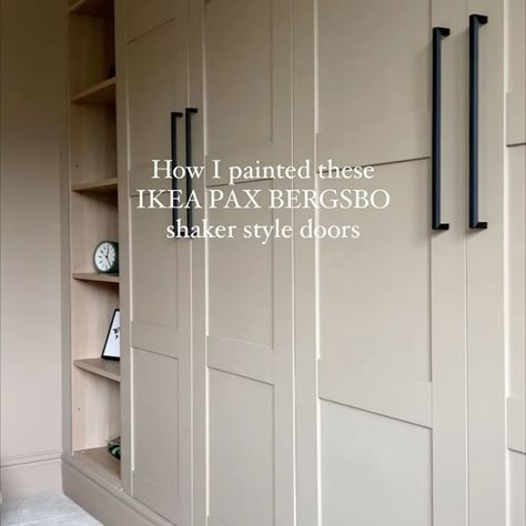 Kerry Kellett | Built-ins on a budget ✨🤎 In more detail. We did these ones slightly different to our other bedroom. We’ve made them so the doors sit… | Instagram Grey Pax Wardrobe, Pax Ideas, Pax Doors, Ikea Pax Hack, Ikea Pax Closet, Pax Closet, Small Bedroom Inspiration, Ikea Wardrobe, Ikea Pax Wardrobe