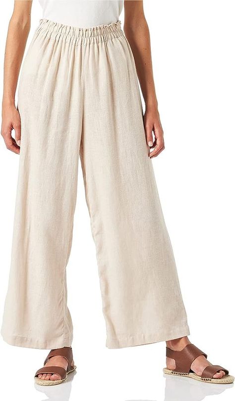 Women's trousers, high waist, linen mix Women's Trousers, Trousers Women, Linen Blend, High Waist, Summer Outfits, Trousers, High Waisted, Pants