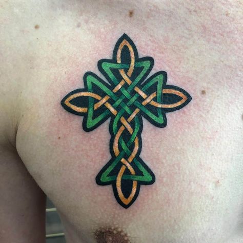 Celtic Knot Tattoo Band Irish Cross Green Ink Irish Family Tattoos, Celtic Trinity Knot Tattoo, Celtic Tattoo For Women Irish, Knots Tattoo, Irish Flag Tattoo, Irish Tattoos For Women, Celtic Tattoo Family, Irish Cross Tattoo, Celtic Cross Tattoo For Men