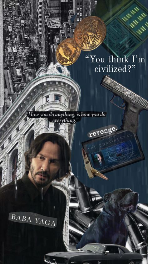 #johnwick #keanureeves Baba Yaga John Wick, Keanu Reeves Young, Keanu Reeves Life, Tom Cruise Movies, Movie Collage, John Wick Movie, Keanu Reeves John Wick, Sassy Wallpaper, Warriors Wallpaper